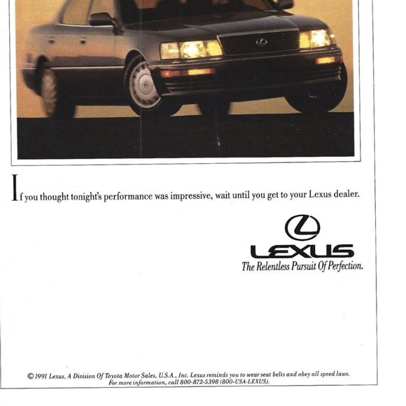Lexus Car Auto 1990s Vintage Print Ad 8 inch Tall - Picture 3 of 4